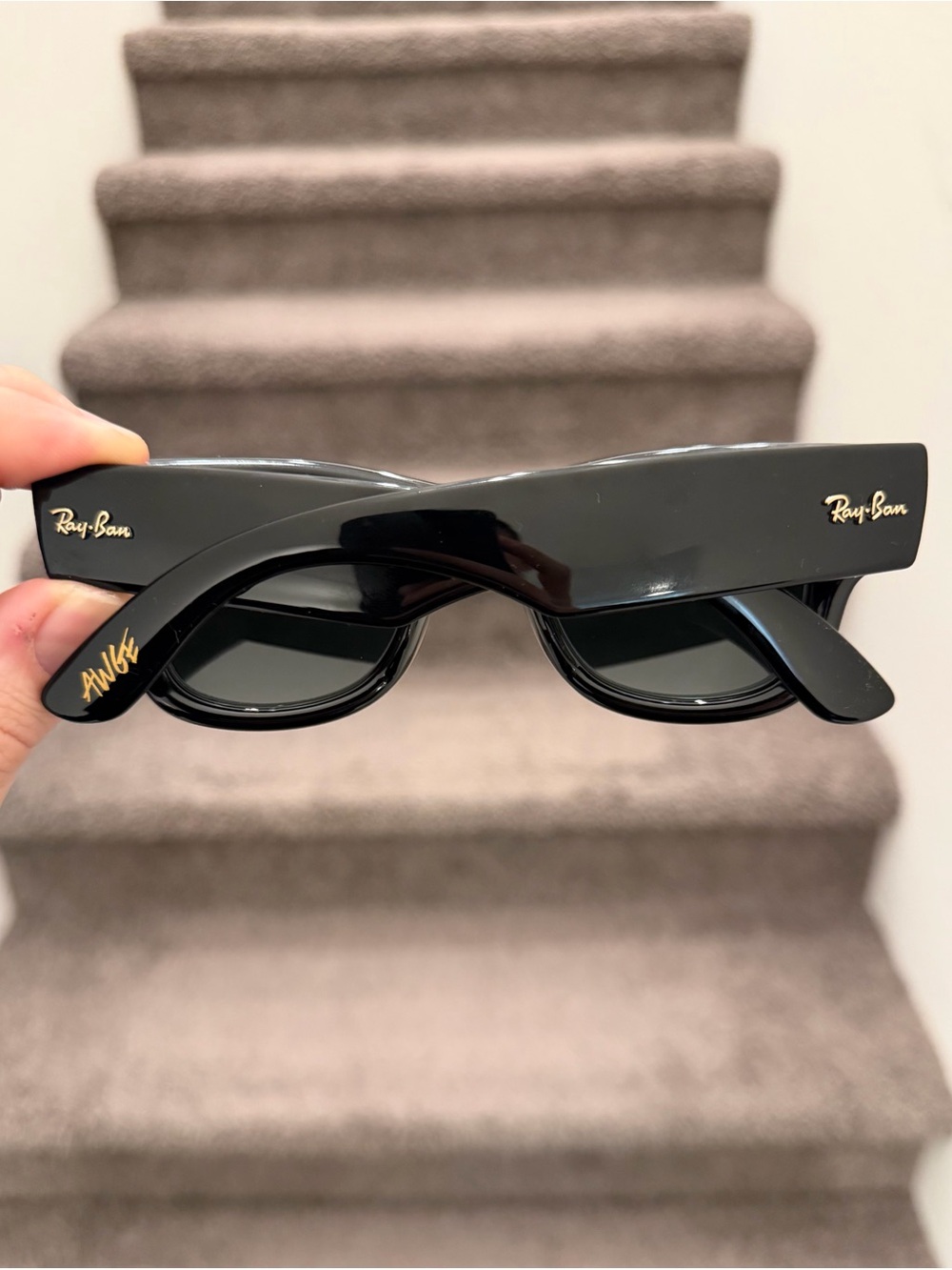 New Ray-Ban Wayfarer Puffer Asap Rocky AWGE RB4940 4940 Black Size 47/23 - Picture 3 of 5